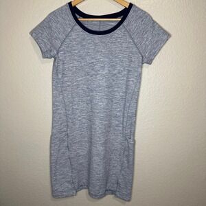 Lululemon Cut Above Dress Heathered Blue Space Dye Size 6 Women Side Pockets